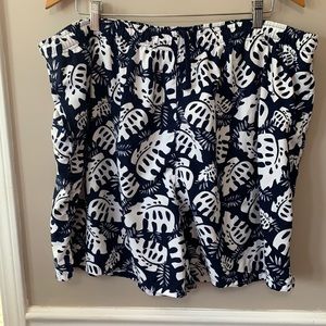 Trader Bay Navy Tropical Swim Trunks Sz 2XL